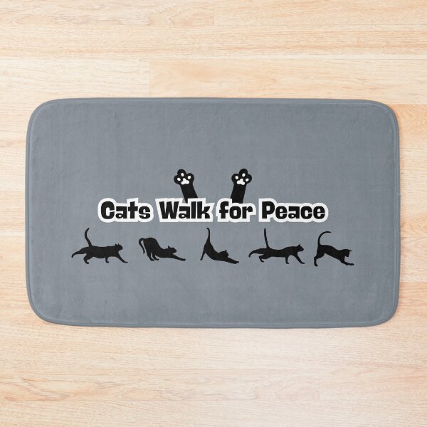 Item preview, Funny Cats Walk for Peace In Black Fonts designed and sold by HappyHavenStu.