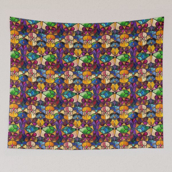 Item preview, Victorian Lattice Jewel Stained Glass Photo Texture designed and sold by DigitaICraft.