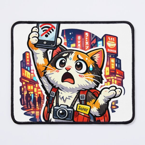 Item preview, Where Free WiFi? – Lost Tourist Cat in Tokyo designed and sold by kawaii animal store (in Japan).