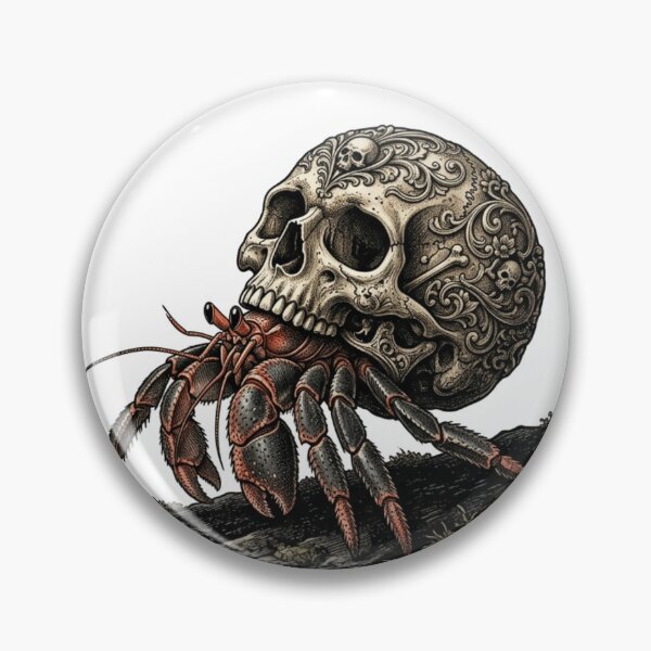 Item preview, Carrying My Emotional Baggage Hermit Crab Skull Shell Gothic designed and sold by Retro Mood Co.