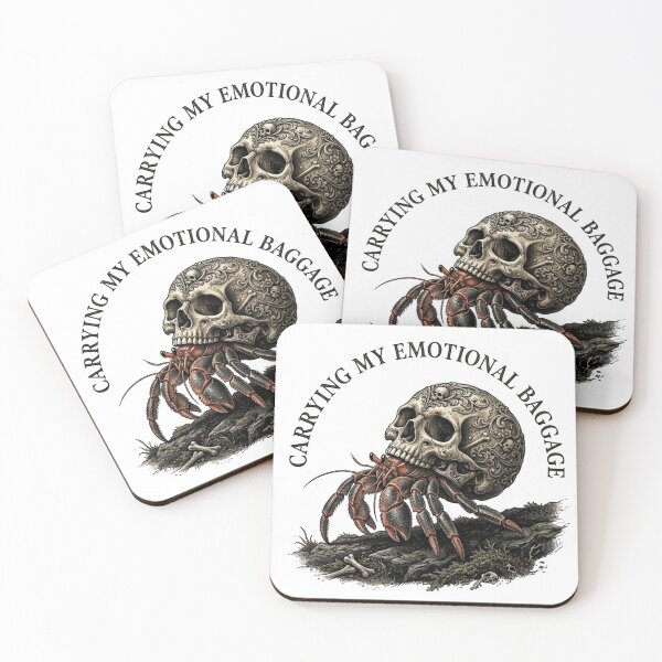 Item preview, Carrying My Emotional Baggage Hermit Crab Skull Shell Gothic designed and sold by Retro Mood Co.