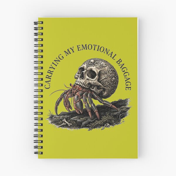 Item preview, Carrying My Emotional Baggage Hermit Crab Skull Shell Gothic designed and sold by Retro Mood Co.