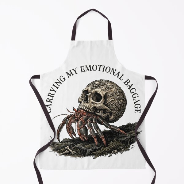 Item preview, Carrying My Emotional Baggage Hermit Crab Skull Shell Gothic designed and sold by Retro Mood Co.