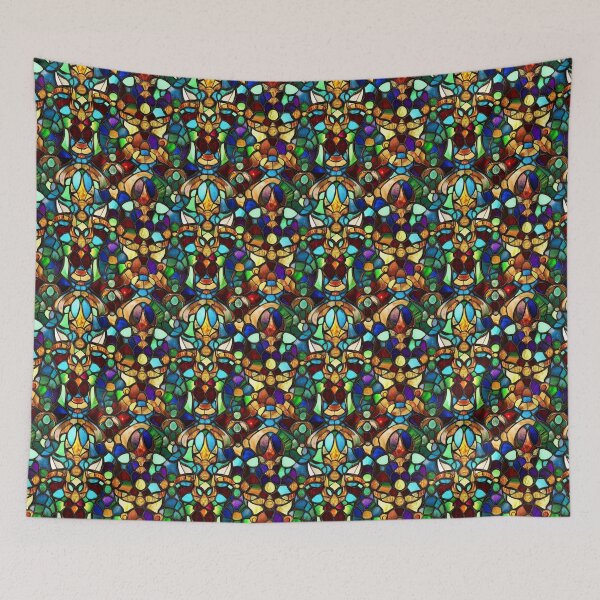 Item preview, Gothic Rose Window Grid Stained Glass Photo Texture designed and sold by DigitaICraft.