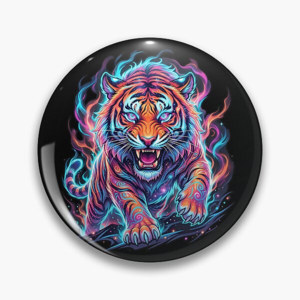 Item preview, Psy Tiger Spirit – Neon Tribal Beast designed and sold by RH Design Lab.