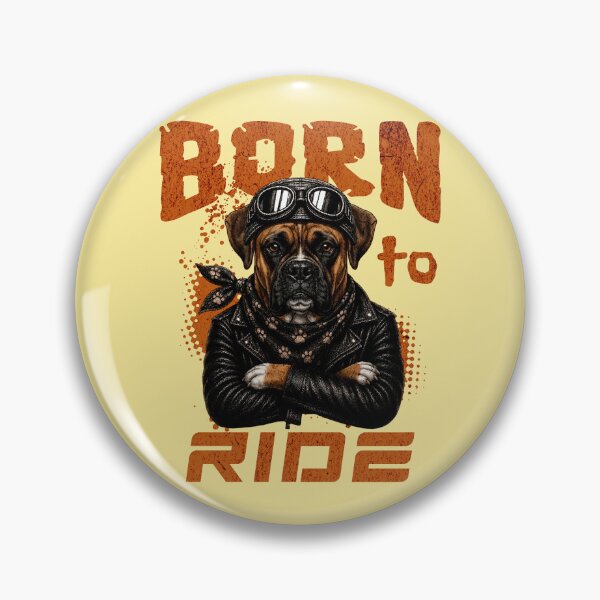 Item preview, Boxer Dog Biker Design – Born To Ride Funny Motorcycle Boxer Gift designed and sold by PixelsPaws.