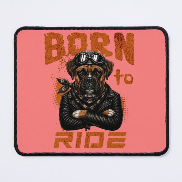 Item preview, Boxer Dog Biker Design – Born To Ride Funny Motorcycle Boxer Gift designed and sold by PixelsPaws.