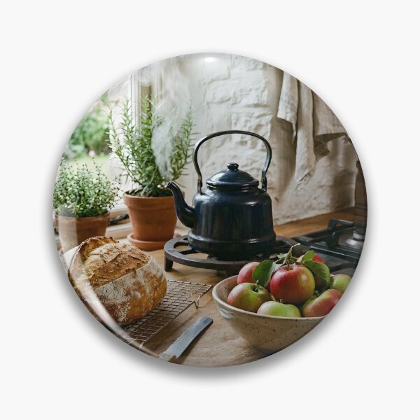 Item preview, Cozy Cottagecore Kitchen Fresh Bread Steaming Kettle designed and sold by novadawy.