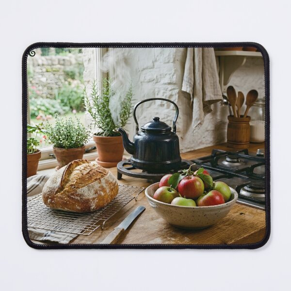 Item preview, Cozy Cottagecore Kitchen Fresh Bread Steaming Kettle designed and sold by novadawy.
