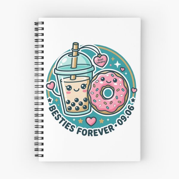 Item preview, Boba and Donut Besties Forever – Cute Bubble Tea & Donut Illustration designed and sold by MartBook.