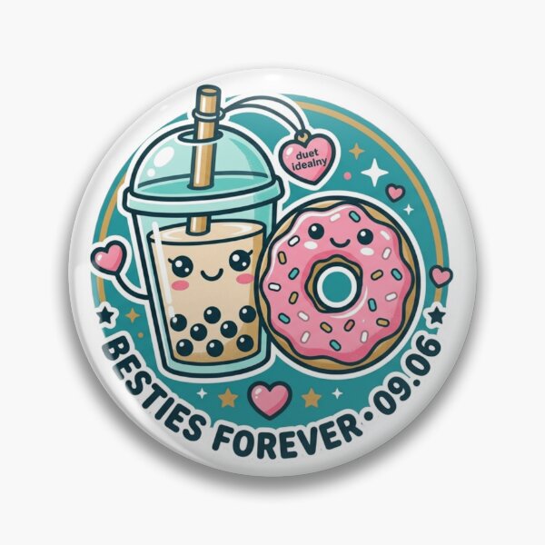 Item preview, Boba and Donut Besties Forever – Cute Bubble Tea & Donut Illustration designed and sold by MartBook.