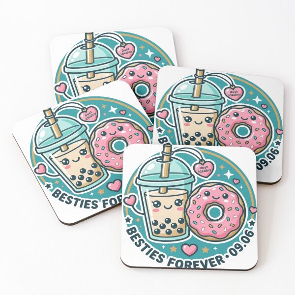 Item preview, Boba and Donut Besties Forever – Cute Bubble Tea & Donut Illustration designed and sold by MartBook.