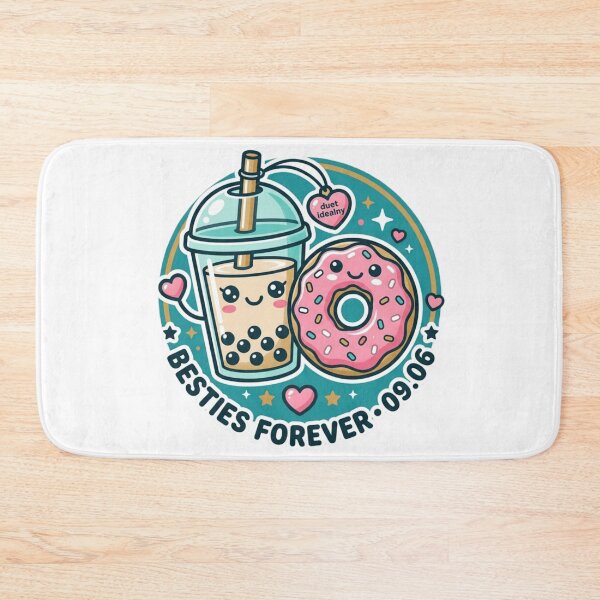 Item preview, Boba and Donut Besties Forever – Cute Bubble Tea & Donut Illustration designed and sold by MartBook.