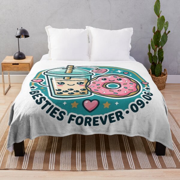 Item preview, Boba and Donut Besties Forever – Cute Bubble Tea & Donut Illustration designed and sold by MartBook.