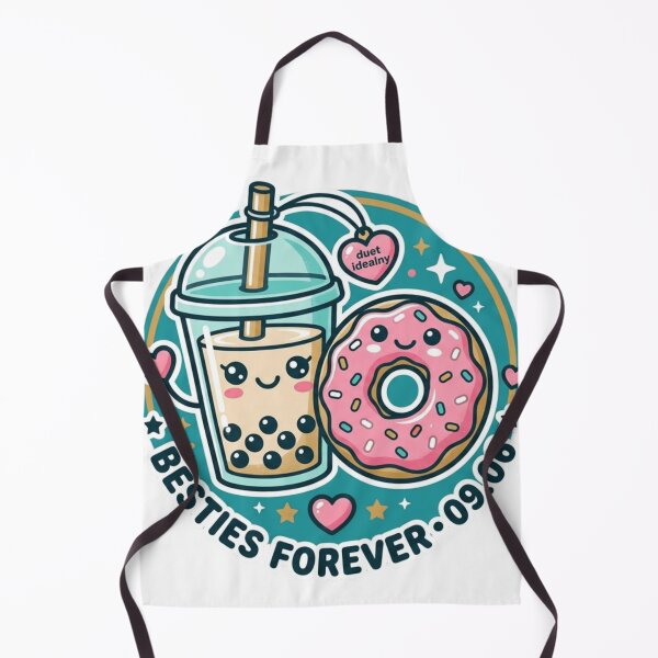 Item preview, Boba and Donut Besties Forever – Cute Bubble Tea & Donut Illustration designed and sold by MartBook.