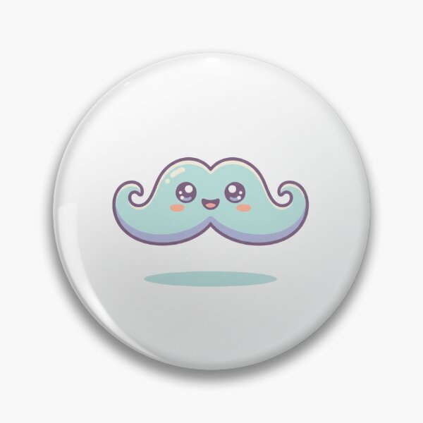 Item preview, Cute Pastel Blue Smiling Mustache Cartoon Character designed and sold by AbanoubStore.