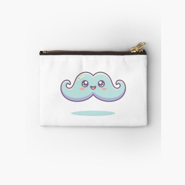 Item preview, Cute Pastel Blue Smiling Mustache Cartoon Character designed and sold by AbanoubStore.