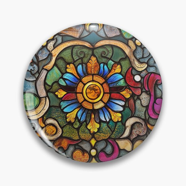 Item preview, Baroque Sunflower Scrolls Stained Glass Photo Texture designed and sold by DigitaICraft.