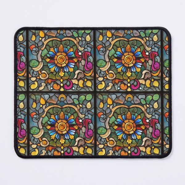 Item preview, Baroque Sunflower Scrolls Stained Glass Photo Texture designed and sold by DigitaICraft.