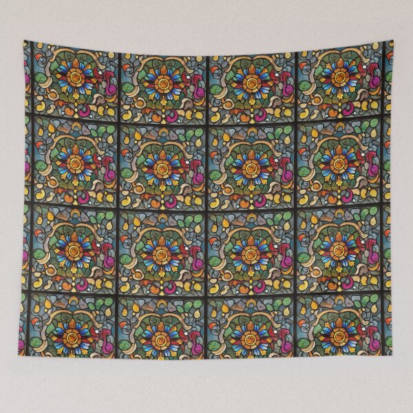 Item preview, Baroque Sunflower Scrolls Stained Glass Photo Texture designed and sold by DigitaICraft.
