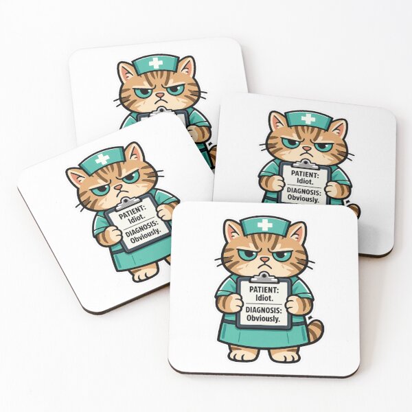 Item preview, Grumpy Nurse Cat Funny Healthcare Worker Gift designed and sold by Gentlestate.