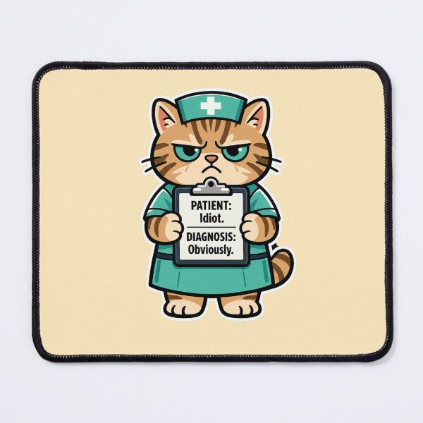 Item preview, Grumpy Nurse Cat Funny Healthcare Worker Gift designed and sold by Gentlestate.