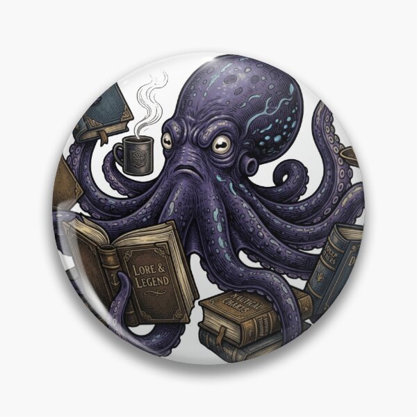 Item preview, Overwhelmed But Handling It Octopus Holding Eight Books Gothic designed and sold by Retro Mood Co.