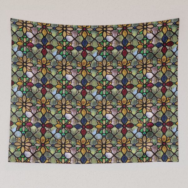 Item preview, Magenta Amber Organic Floral Stained Glass Photo Texture designed and sold by DigitaICraft.