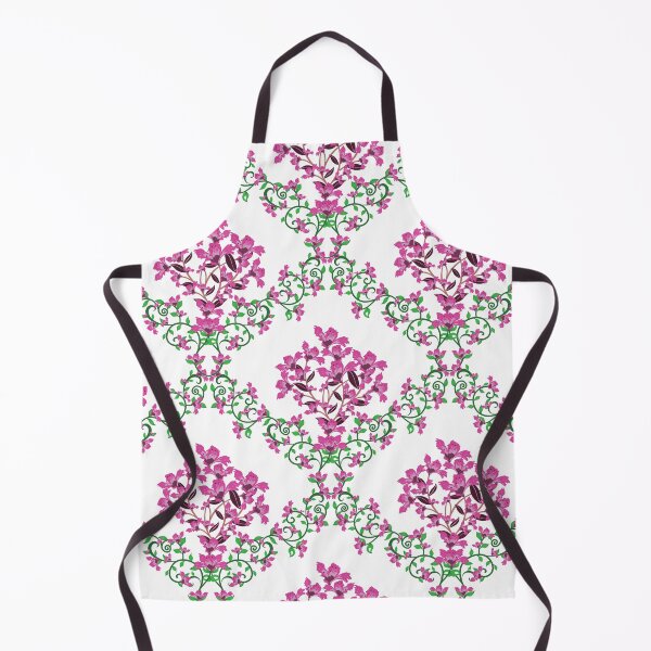 Item preview, Pink Floral Heart Seamless Pattern with Elegant Botanical Scrolls designed and sold by PowerAntShop.