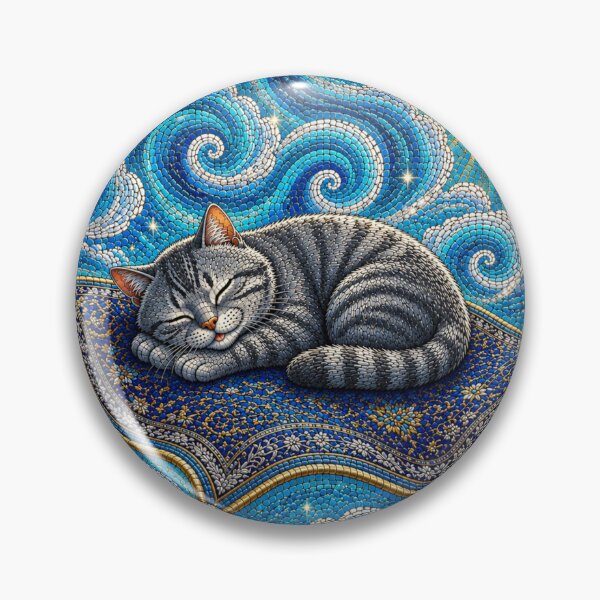 Item preview, Magic Carpet Ride Dreamscape with a Sleeping Grey Cat designed and sold by Mindworx21.