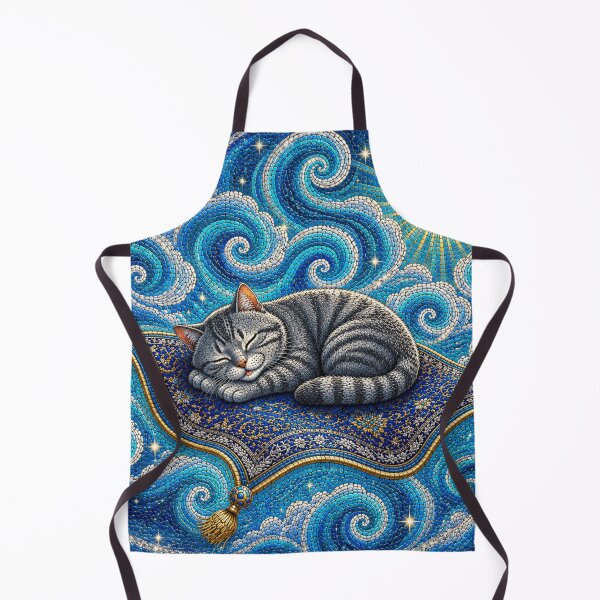 Item preview, Magic Carpet Ride Dreamscape with a Sleeping Grey Cat designed and sold by Mindworx21.