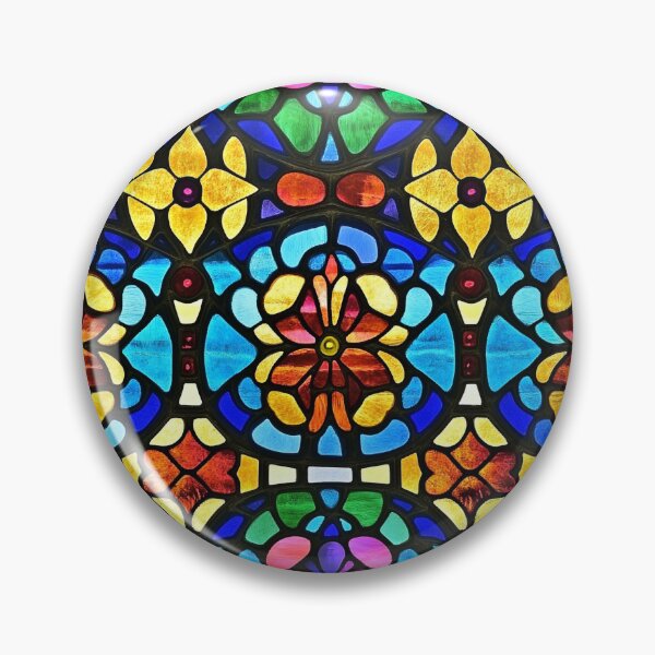 Item preview, Bold Geometric Floral Tile Stained Glass Photo Texture designed and sold by DigitaICraft.