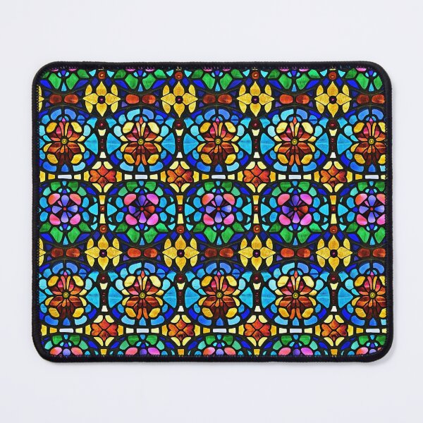 Item preview, Bold Geometric Floral Tile Stained Glass Photo Texture designed and sold by DigitaICraft.