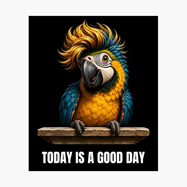 Item preview, Happy Parrot Vibes – Funny Colorful Bird Positive Cartoon Design designed and sold by MargaretaArt.