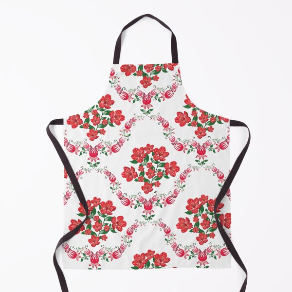 Item preview, Red Floral Heart Seamless Pattern with Decorative Folk Art Elements designed and sold by PowerAntShop.
