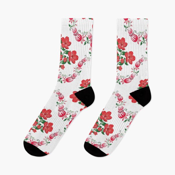 Item preview, Red Floral Heart Seamless Pattern with Decorative Folk Art Elements designed and sold by PowerAntShop.