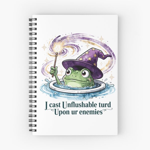 Item preview, I cast Unflushable turd Upon ur Enemies - Funny Wizard Frog Meme Fantasy Magic Humor designed and sold by CutOutIdols.