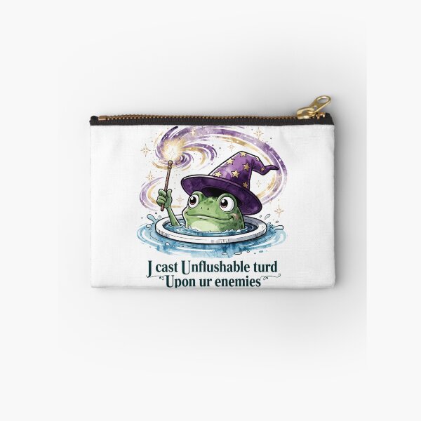 Item preview, I cast Unflushable turd Upon ur Enemies - Funny Wizard Frog Meme Fantasy Magic Humor designed and sold by CutOutIdols.