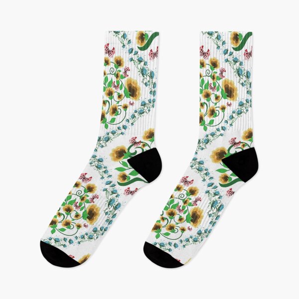Item preview, Sunflower Folk Floral Seamless Pattern with Ornamental Vine Frame designed and sold by PowerAntShop.