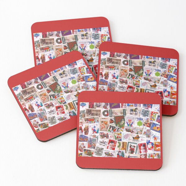 Item preview, Scattered Christmas Postage designed and sold by collageDP.