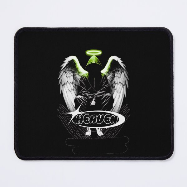 Item preview, HEAVEN Hooded Angel - Green Halo Dark Streetwear Minimalist Art designed and sold by PrimalBeastLab.