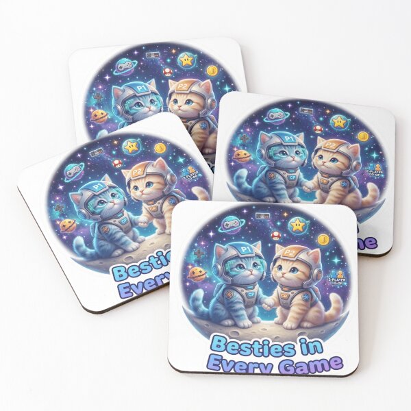 Item preview, Gamer Besties Cats – Best Friends in Every Game Cute Gamer Illustration designed and sold by MartBook.