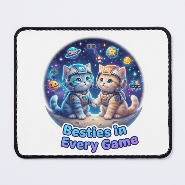 Item preview, Gamer Besties Cats – Best Friends in Every Game Cute Gamer Illustration designed and sold by MartBook.