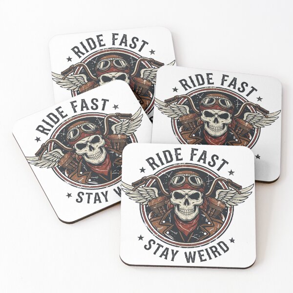 Item preview, Ride Fast Stay Weird Vintage Biker Skull designed and sold by agusyp78.