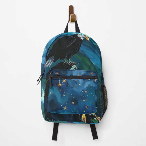 Item preview, Starry Night Eagle Painting – Magical Mountain Landscape. designed and sold by Tama-sirth.