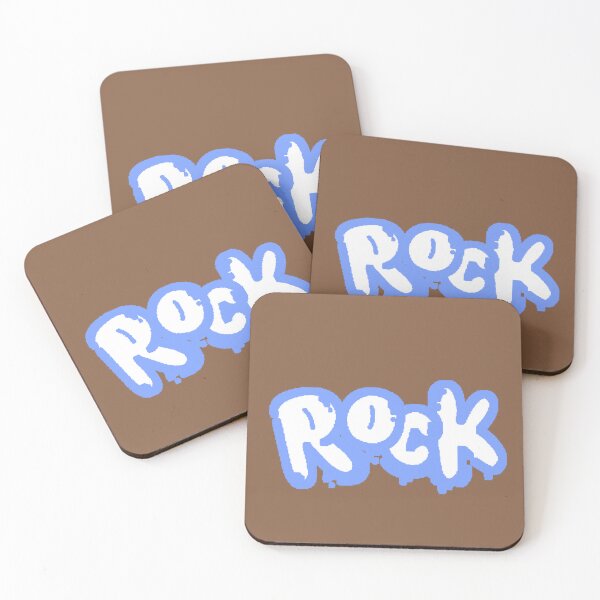 Item preview, ROCK Typography Graffiti Neon Blue White Rocker Gift designed and sold by AstronautMerch.