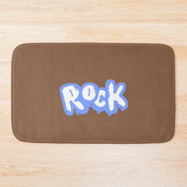 Item preview, ROCK Typography Graffiti Neon Blue White Rocker Gift designed and sold by AstronautMerch.