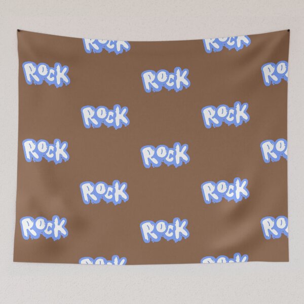 Item preview, ROCK Typography Graffiti Neon Blue White Rocker Gift designed and sold by AstronautMerch.