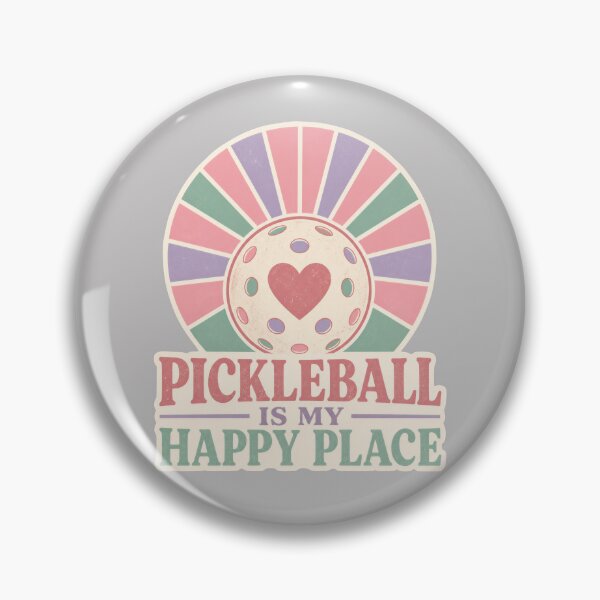 Item preview, Funny pickleball quote for girls - Pickleball is my happy place - Vintage retro pickleball art designed and sold by BelievingCreate.