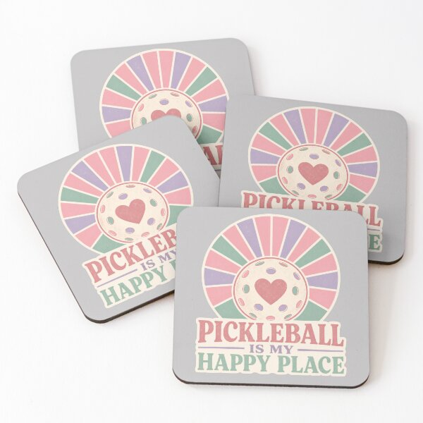 Item preview, Funny pickleball quote for girls - Pickleball is my happy place - Vintage retro pickleball art designed and sold by BelievingCreate.